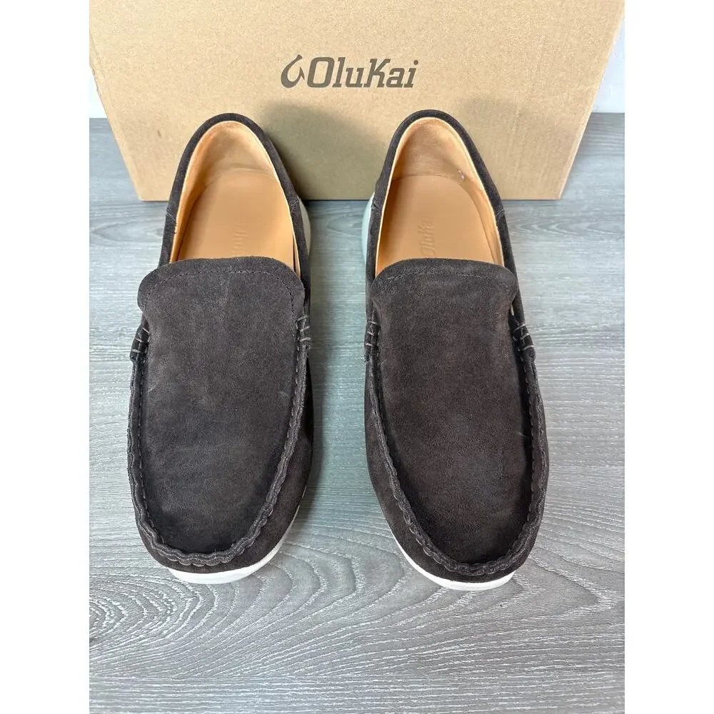 OluKai‎ Ka'A Loafer Dark Wood (Brown) Slip-on Men's Size 9 EU 42- EUC
